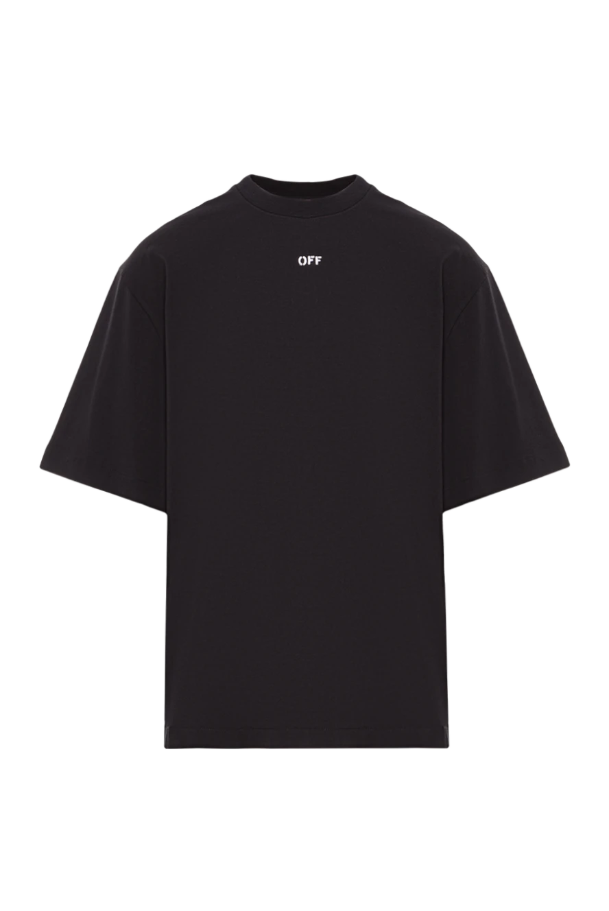 Off-White ерлерге арналған қара түсті тізбекті жебе тәрізді мақтадан жасалған футболка 192984 - фото 1