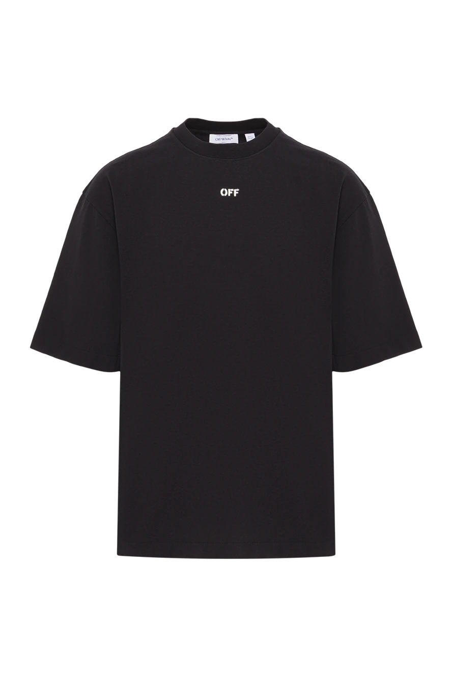 Off-White black straight-cut cotton t-shirt with logo 192986 - photo 1
