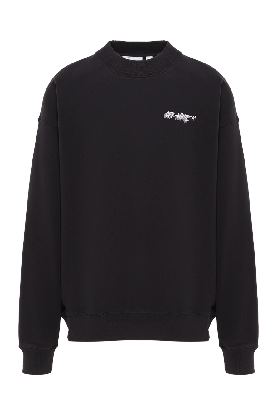 Off-White black cotton sweatshirt with a contrasting logo 192989 - photo 1