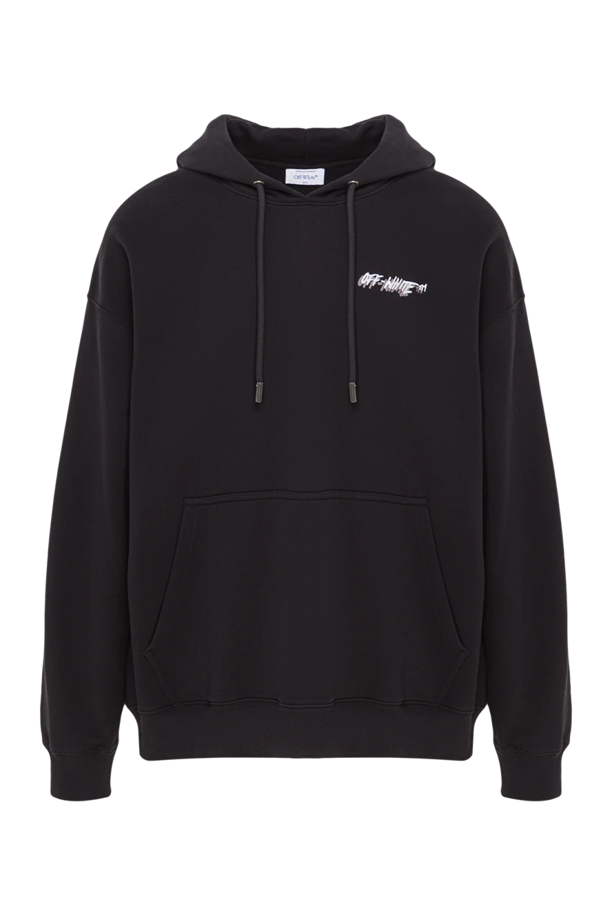 Off-White men's black hoodie made of high-quality cotton with a printed logo 192990 - photo 1