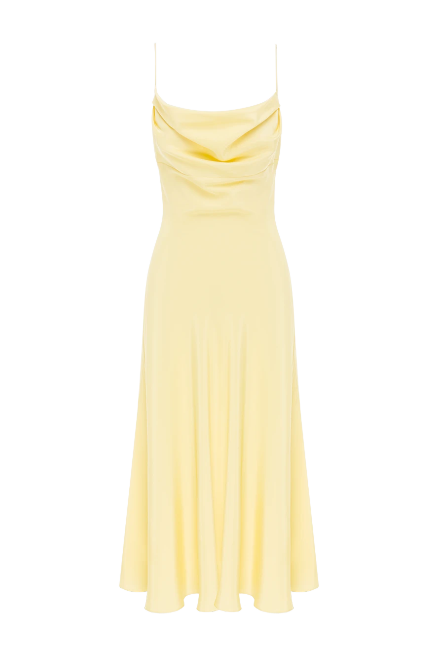 Balmain long yellow silk satin dress with straps 193000 - photo 1