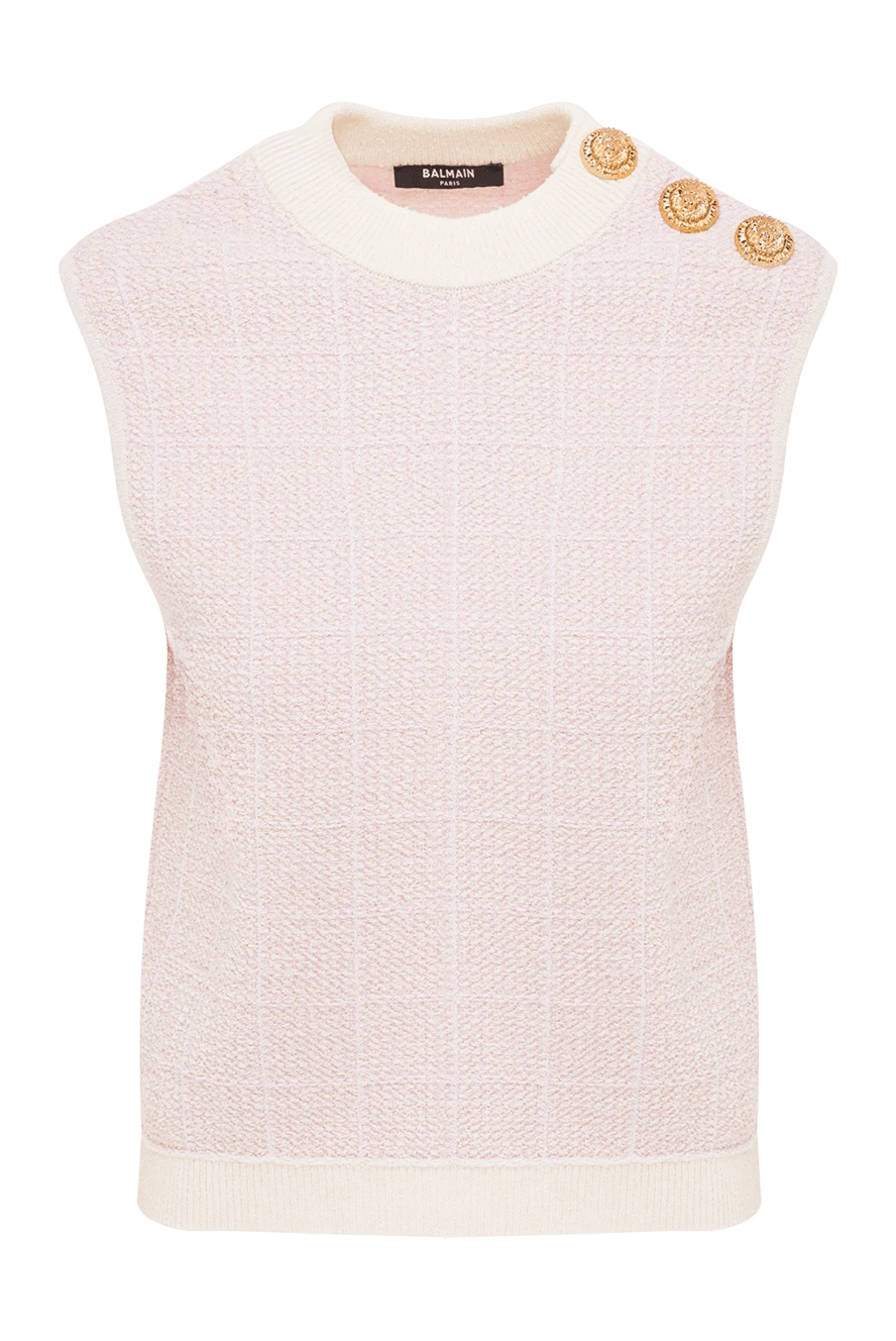 Balmain қызғылт твид жеңсіз қысқа жейде
193001 - фото 1