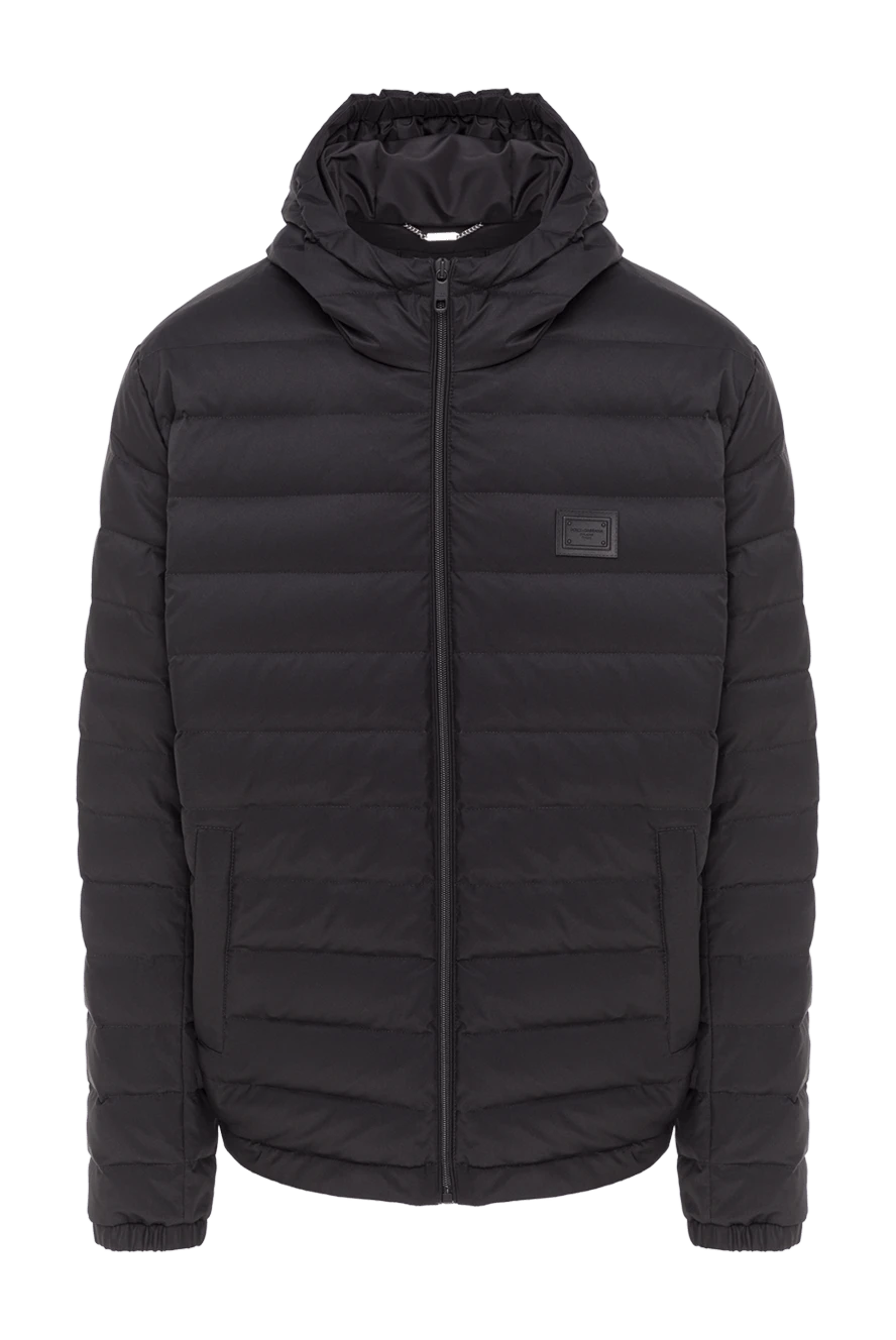Dolce & Gabbana мужская стеганая куртка с капюшоном черного цвета 193006 - фото 1