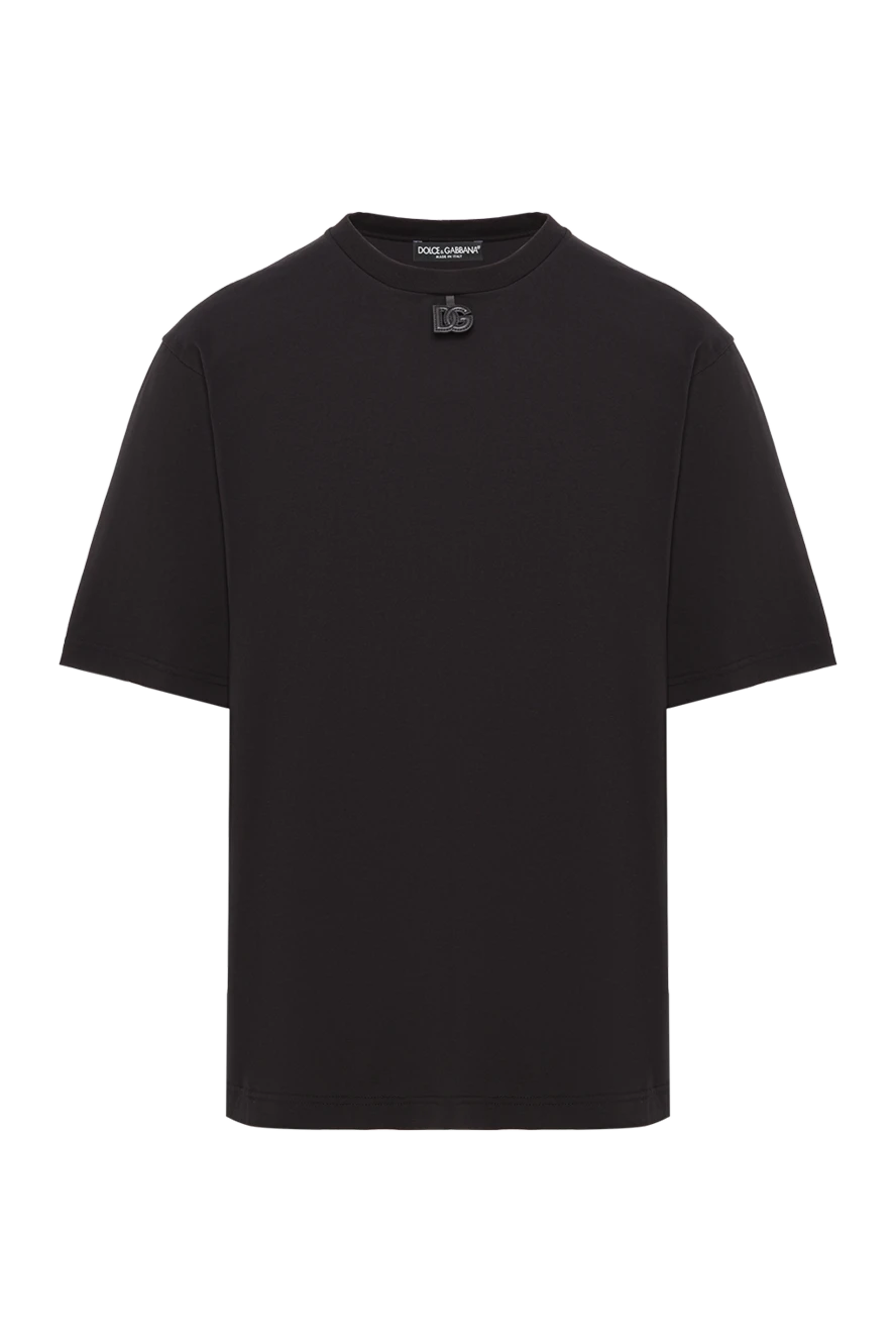 Dolce & Gabbana черная мужская футболка из хлопка с логотипом dg 193007 - фото 1