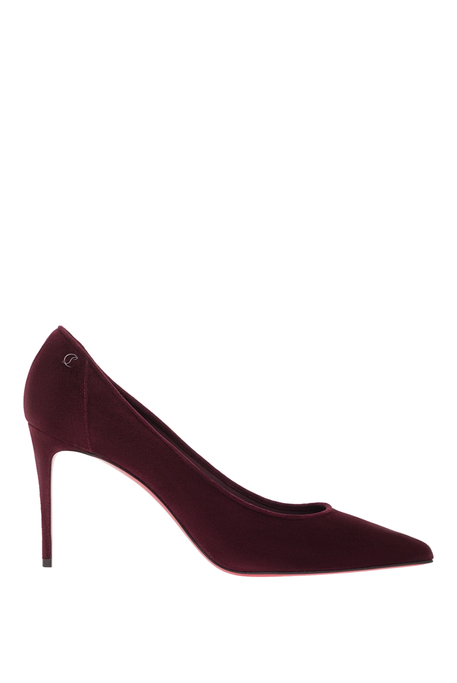 Christian Louboutin белгілі sporty kate бордо түсті барқыт туфлилері 193009 - фото 1