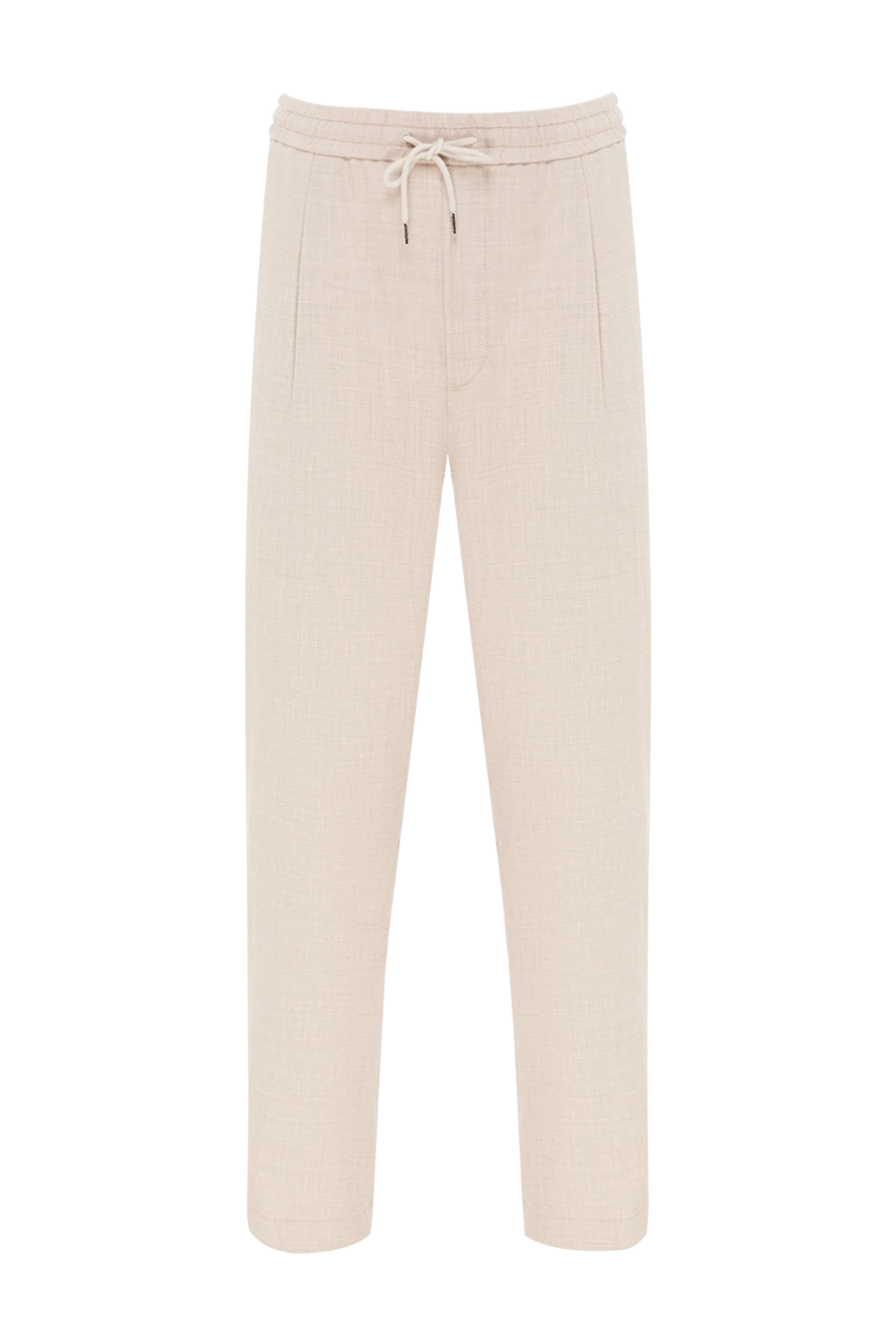 Jacob Cohen men's beige trousers with slit back pockets and a distinctive leather patch 193023 - photo 1