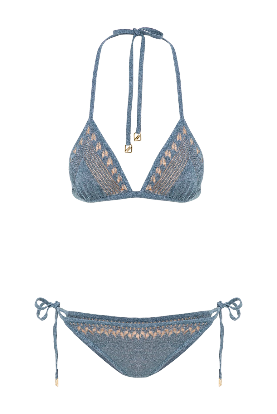 Moeva ашық тоқылған көк түсті isola екі бөліктен тұратын бикини 193043 - фото 1