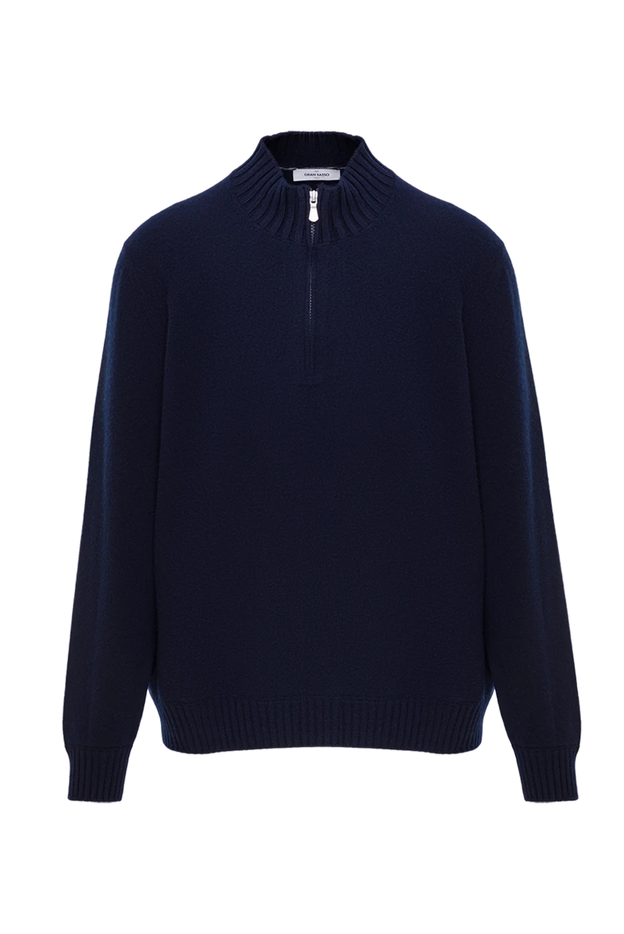 Gran Sasso темно-синий мужской тройер с высоким воротником из кашемира 193072 - фото 1