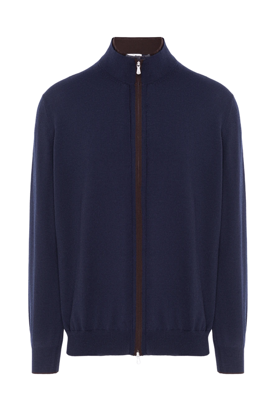 Gran Sasso men's zippered cardigan with a stand-up collar, blue 193080 - photo 1