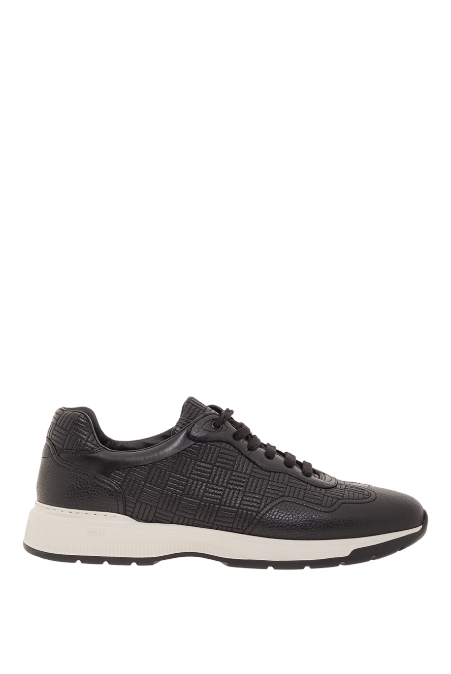 Zilli кроссовки из черной кожи со стеганым узором в клетку 193093 - фото 1