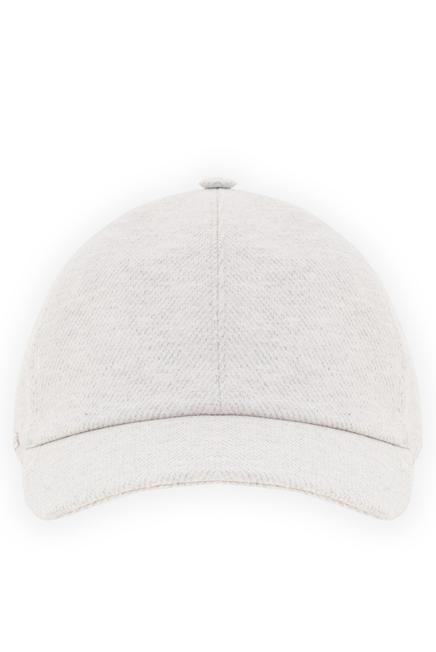 Enrico Mandelli ерлерге арналған сұр жүн және мақта аралас бас киім 193157 - фото 1