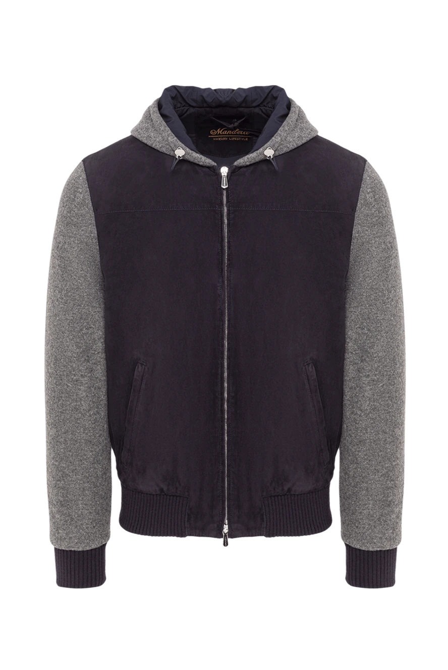 Enrico Mandelli ерлерге арналған контрастты жеңдері мен капюшоны бар бомбер күртешесі 193186 - фото 1