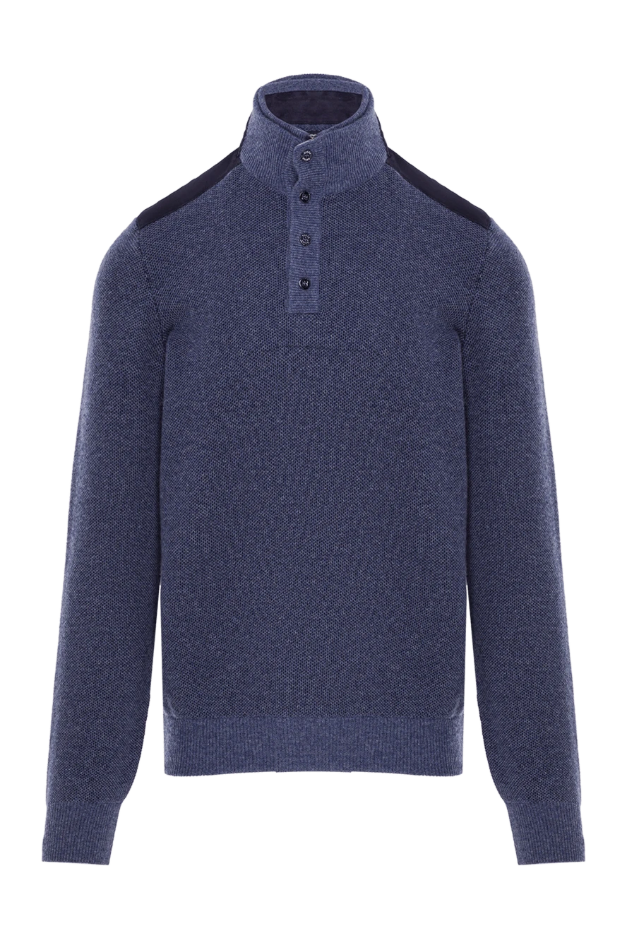 Zilli мужской синий тройер с воротником-стойкой на пуговицах 193212 - фото 1