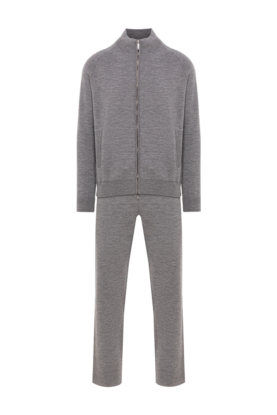 Zilli мужской спортивный костюм серого цвета из высококачественного кашемира и шелка 193224 - фото 1