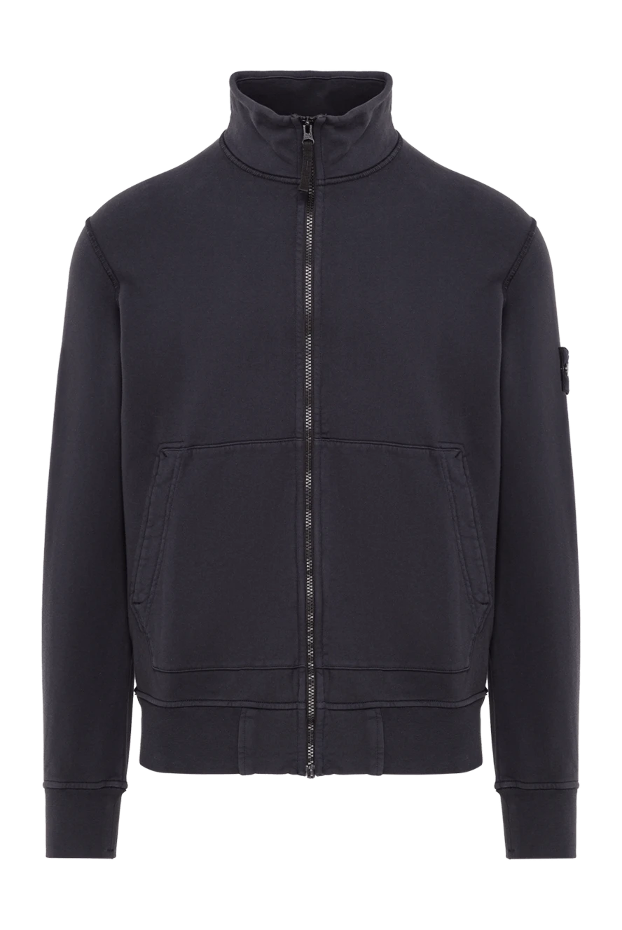 Stone Island мужская кофта на молнии из хлопка синего цвета 193264 - фото 1