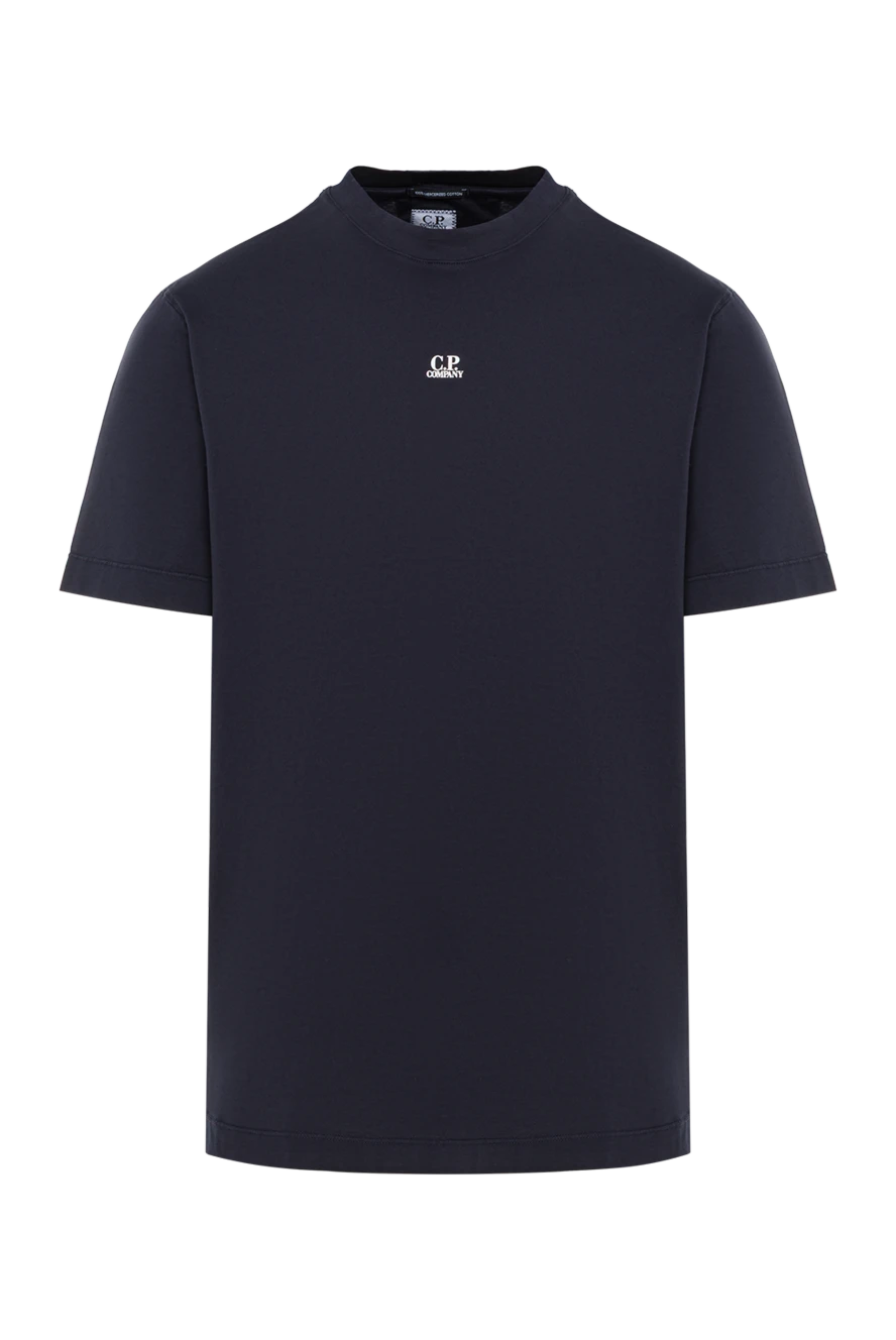 C.P.Company кеудесінде логотипі бар қара мақтадан жасалған футболка 193360 - фото 1