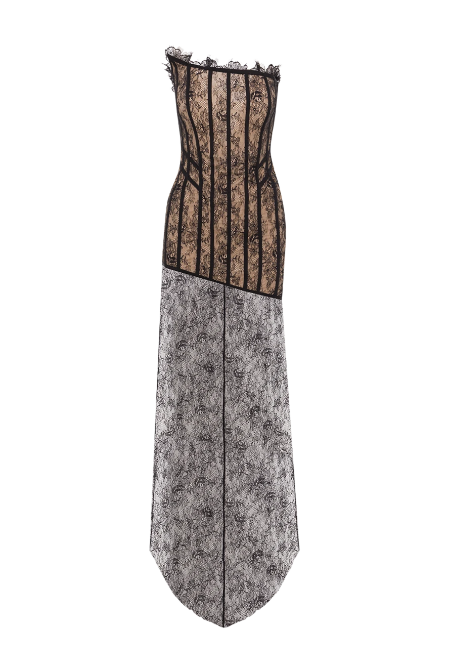 Giuseppe Di Morabito длинное корсетное платье макси с кружевным эффектом 193425 - фото 1