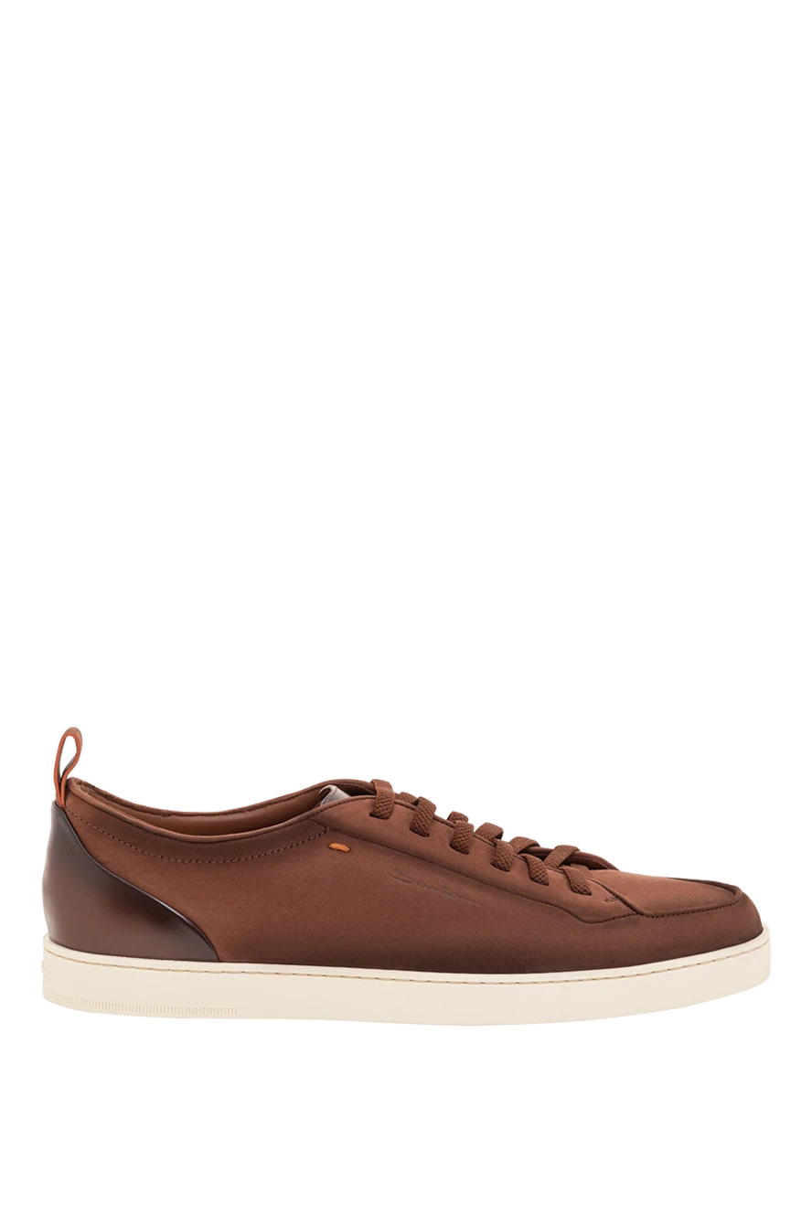 Santoni men's brown off-duty sneakers made of nubuck leather 193525 - photo 1