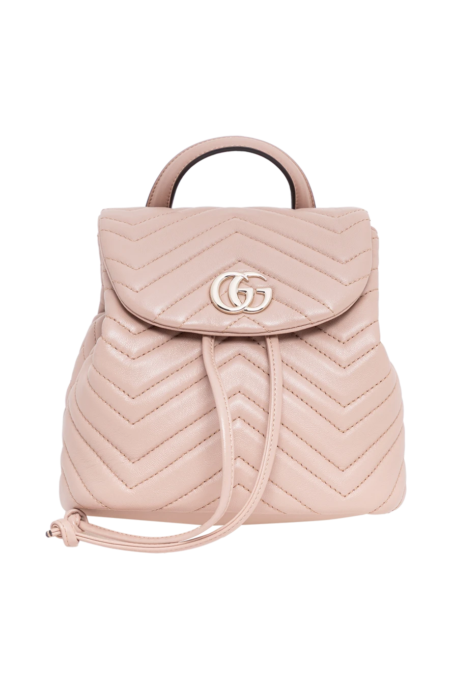 Gucci gg marmont small backpack in pink and beige nappa leather 194293 - photo 1