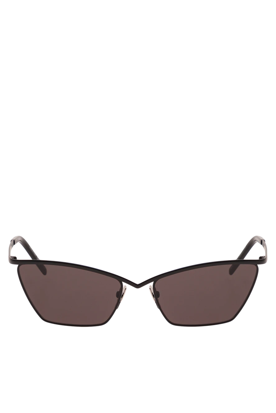 Saint Laurent v-тәрізді көпір және сұр линзалары бар металл мысық көзілдірігінен жасалған күннен қорғайтын көзілдірік 194936 - фото 1
