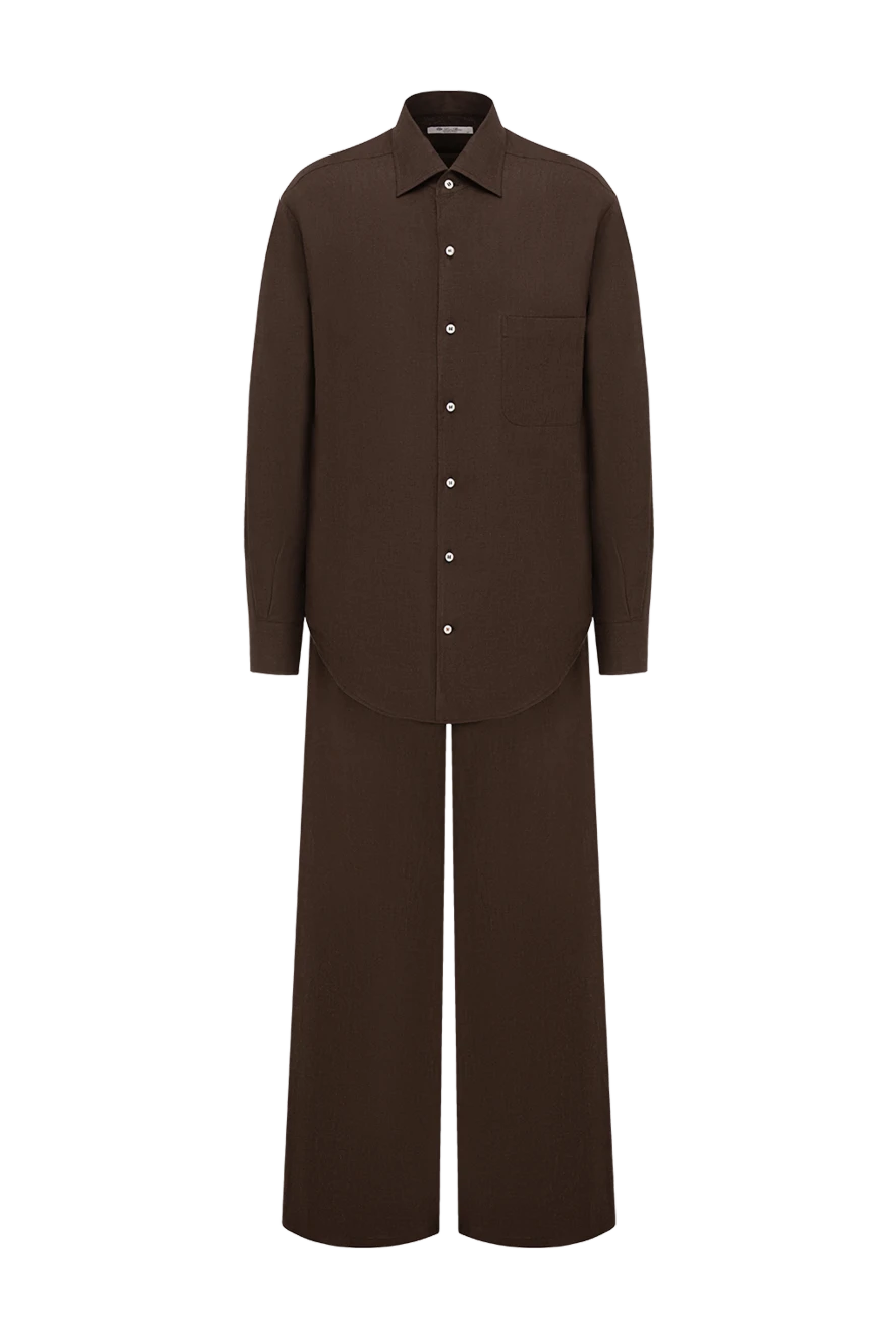 Loro Piana loose linen pantsuit in brown shade 195148 - photo 1