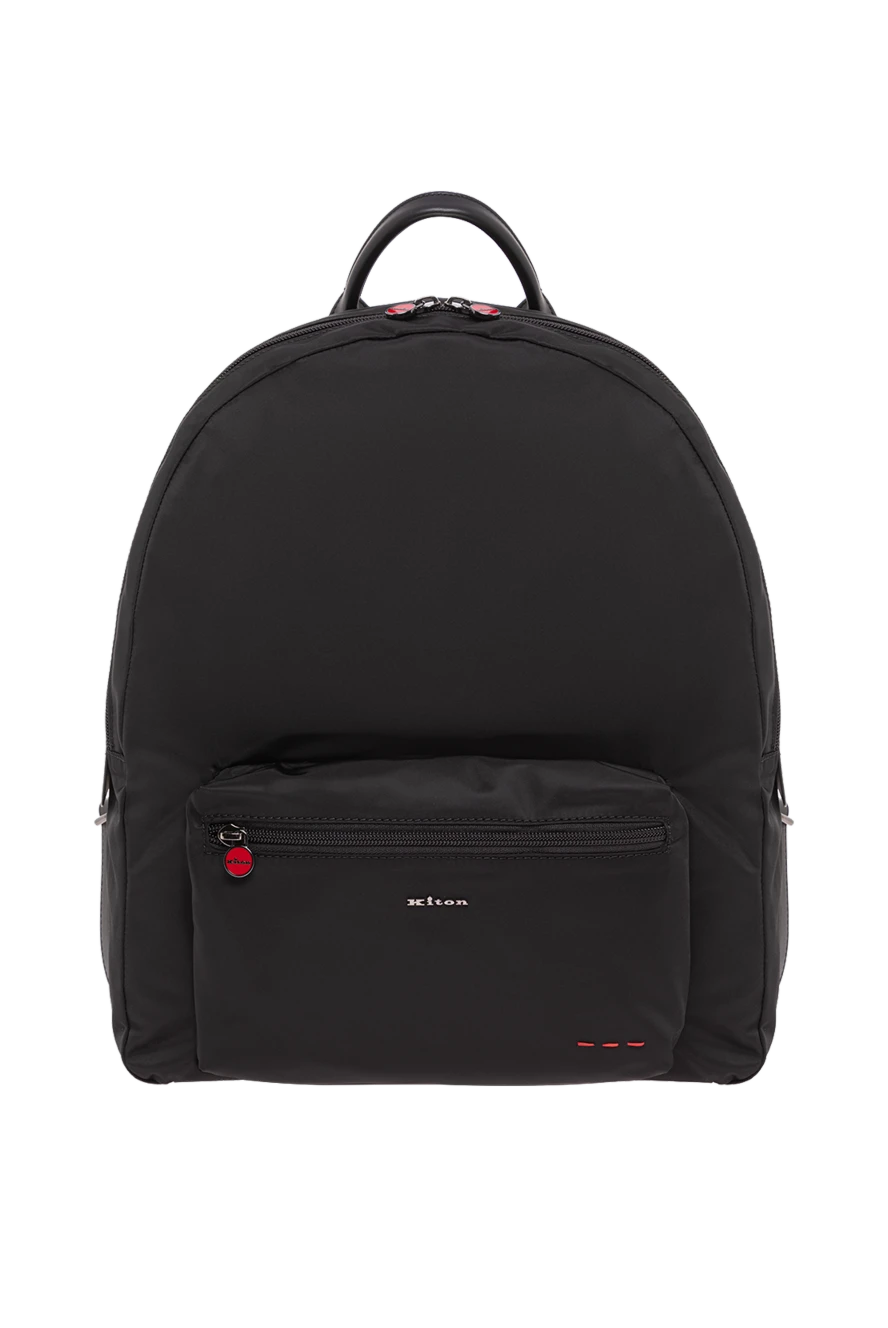 Kiton black urban backpack made of high-tech textile with leather handles 195834 - photo 1