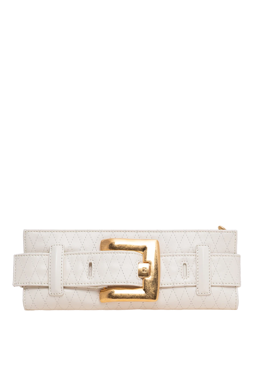 Balmain anthem clutch in smooth white leather 196634 - photo 1