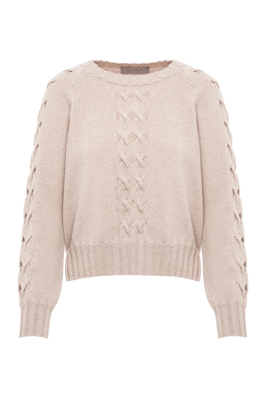 D.Exterior textured knit sweater in oatmeal shade with cables on the sleeves 197153 - photo 1