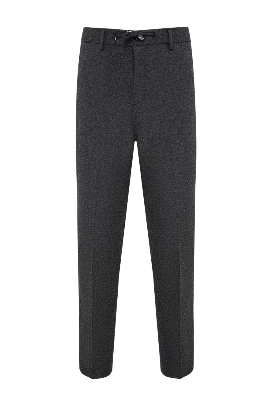 Lenoci gray wool straight-leg trousers with a melange effect 197548 - photo 1