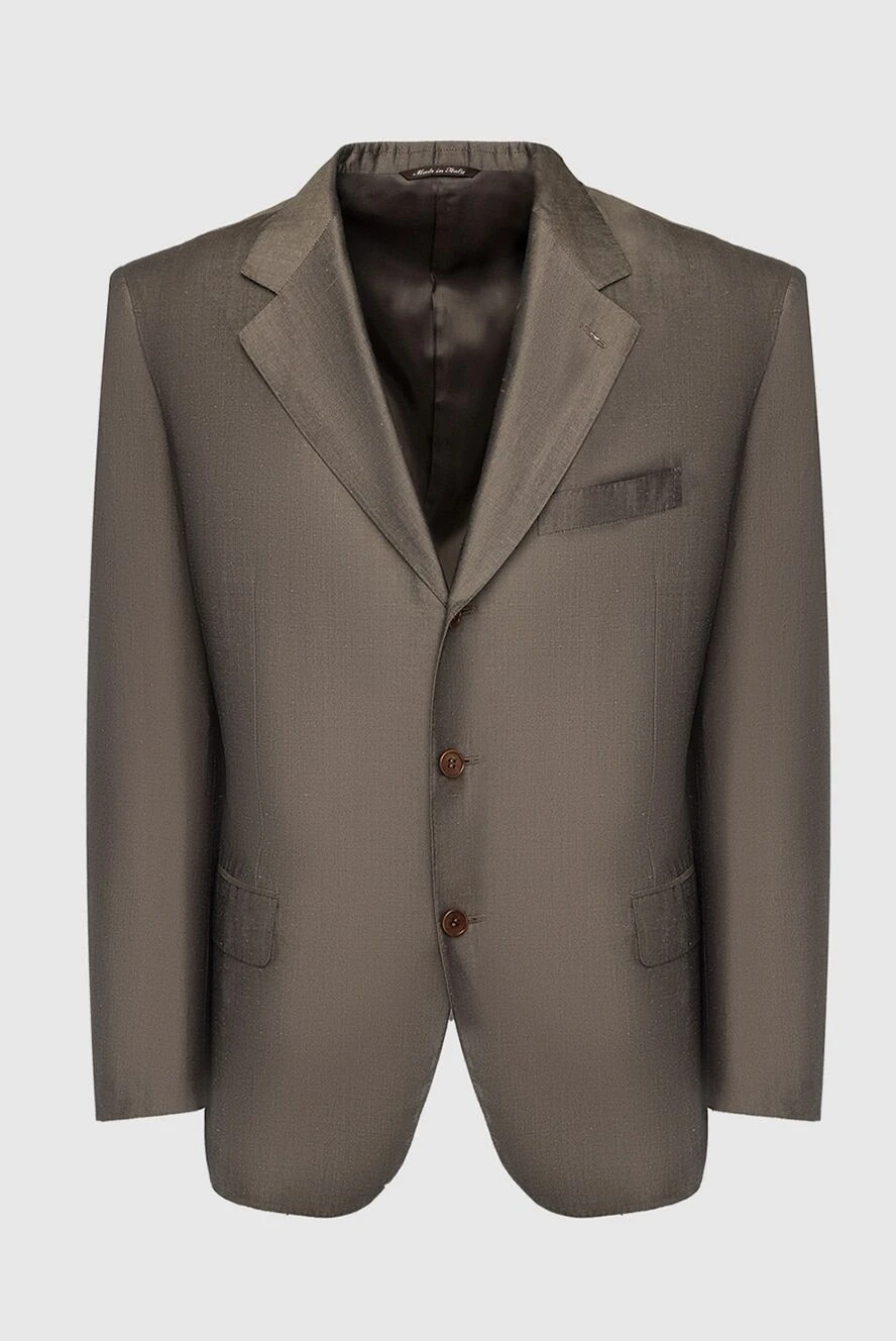 Canali man men's brown silk jacket купить с ценами и фото 936576 - photo 1