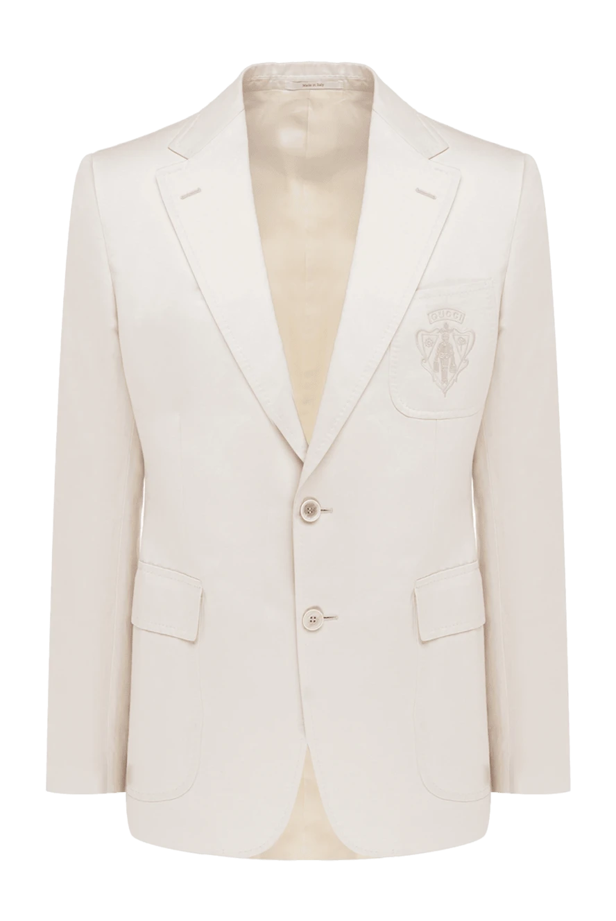 Gucci man white linen and cotton jacket for men купить с ценами и фото 945037 - photo 1