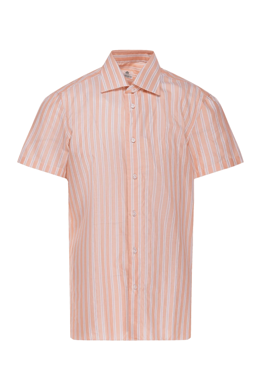 Borrelli man orange men's cotton and linen shirt купить с ценами и фото 947399 - photo 1