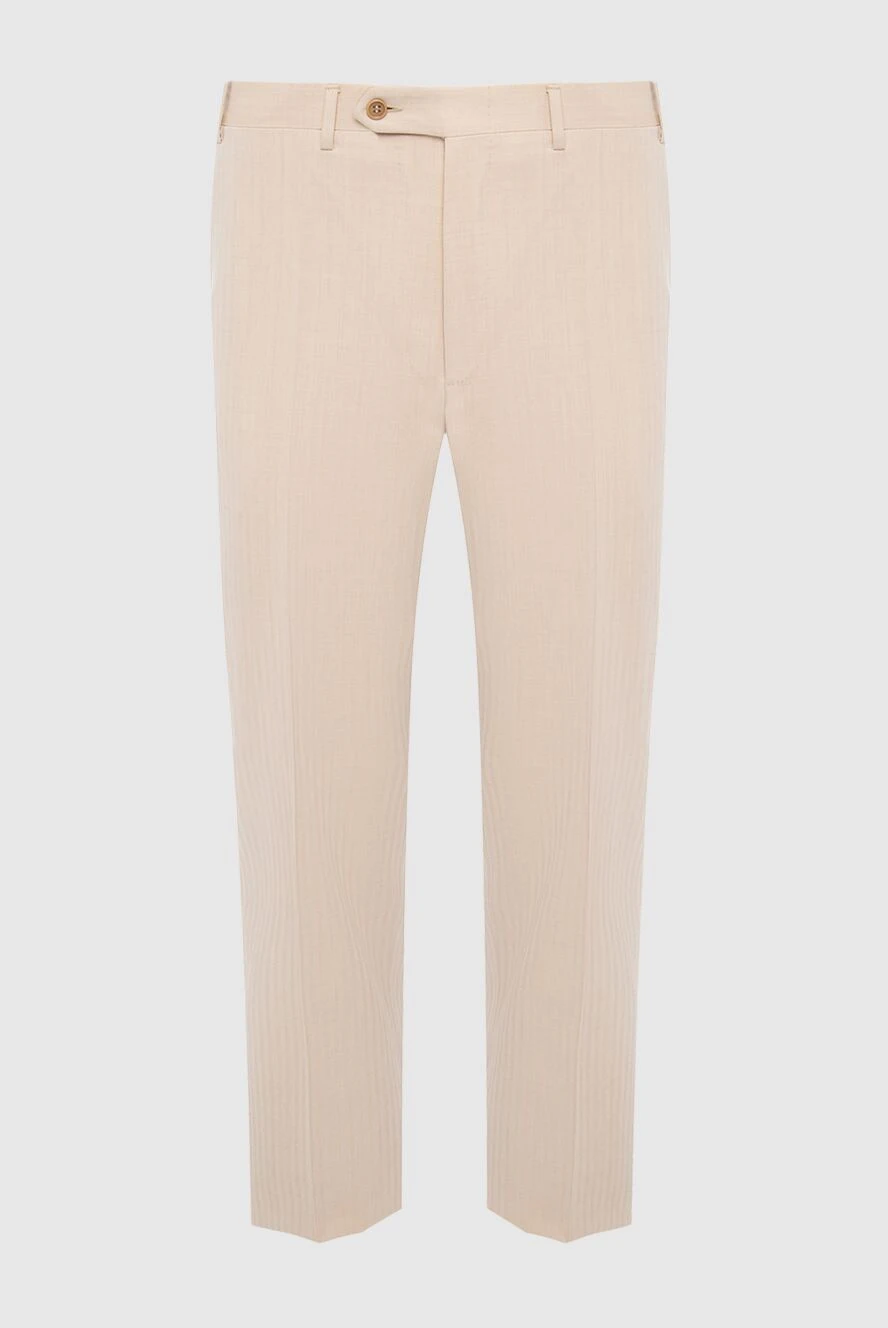 Canali man beige wool trousers for men купить с ценами и фото 948976 - photo 1