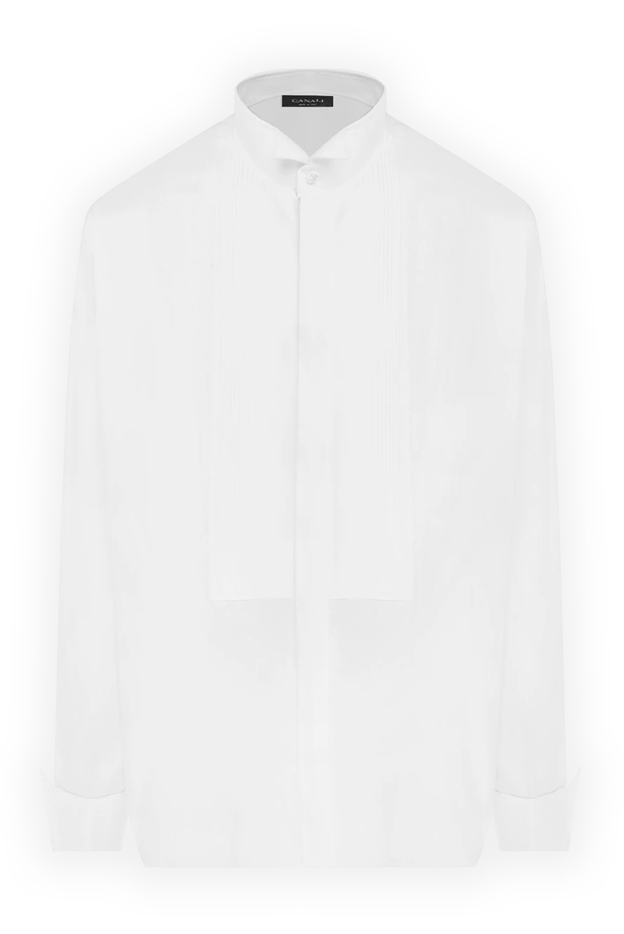 Canali man white cotton shirt for men купить с ценами и фото 949026 - photo 1