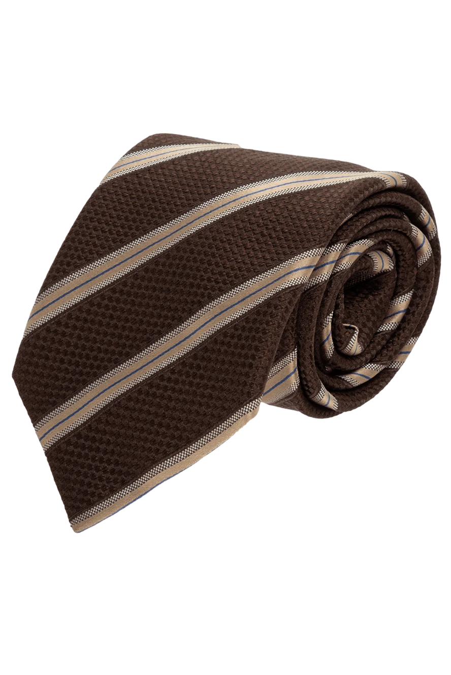 Canali man silk tie brown for men купить с ценами и фото 949056 - photo 1