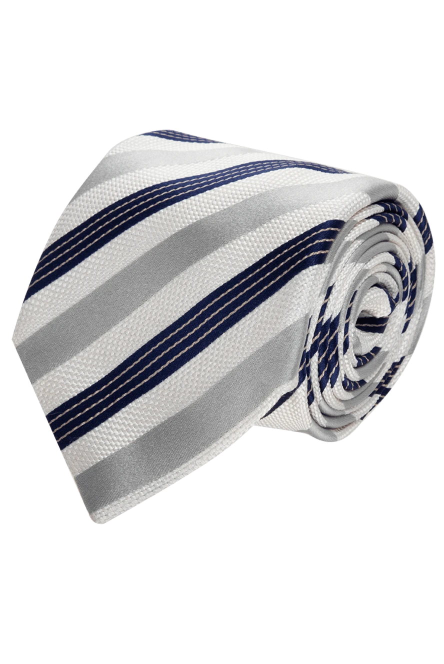 Canali man white silk tie for men купить с ценами и фото 949059 - photo 1