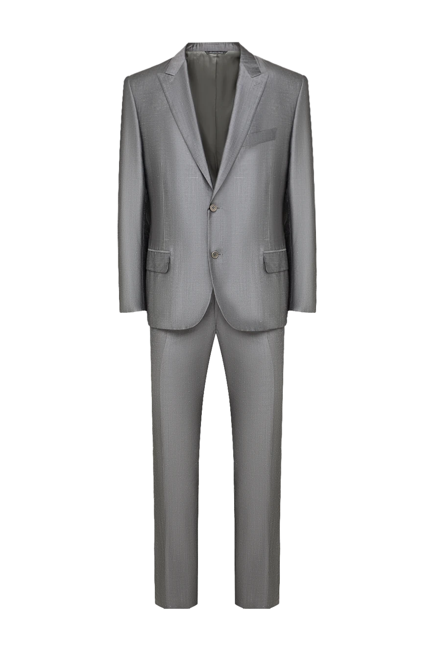 Canali light grey men's suit single-breasted made of pure silk
949135 - photo 1