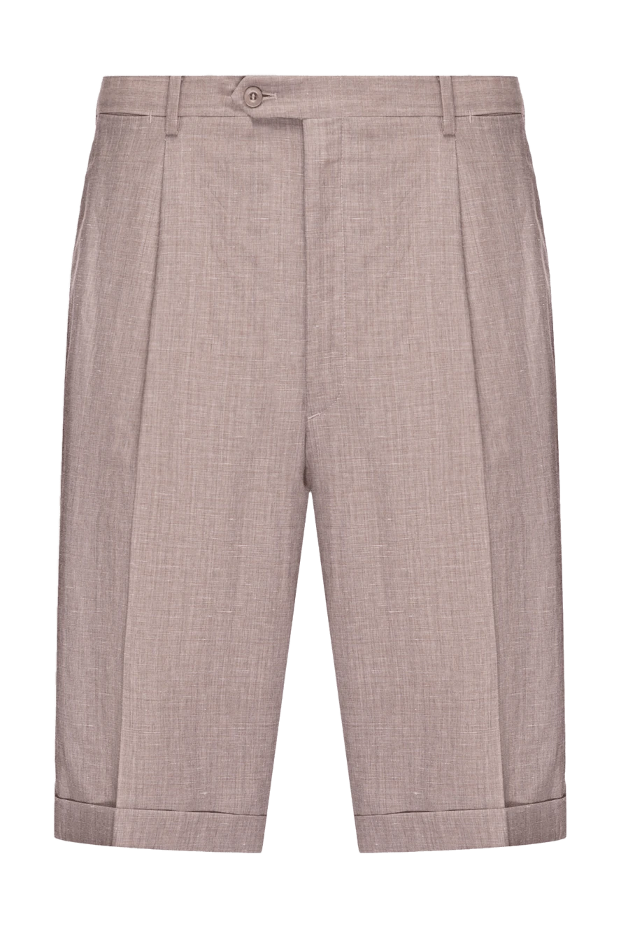 Brioni man beige wool and linen shorts for men купить с ценами и фото 950210 - photo 1