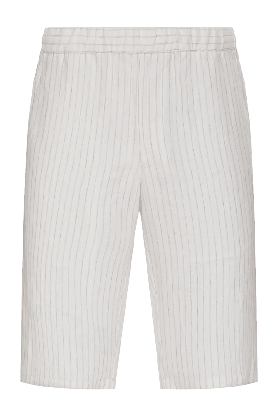 Brioni man white linen shorts for men купить с ценами и фото 950294 - photo 1