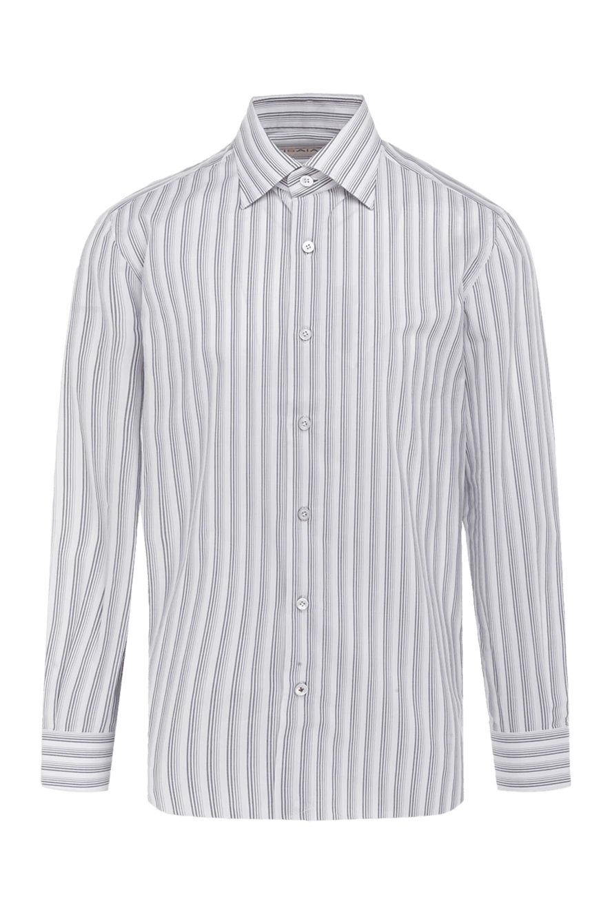 Isaia man white cotton shirt for men купить с ценами и фото 951261 - photo 1