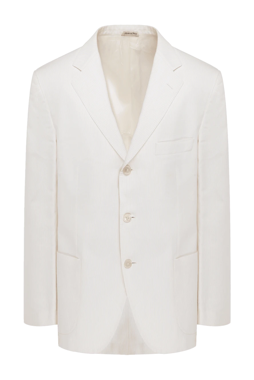 Lardini man white cotton and silk jacket for men купить с ценами и фото 953080 - photo 1