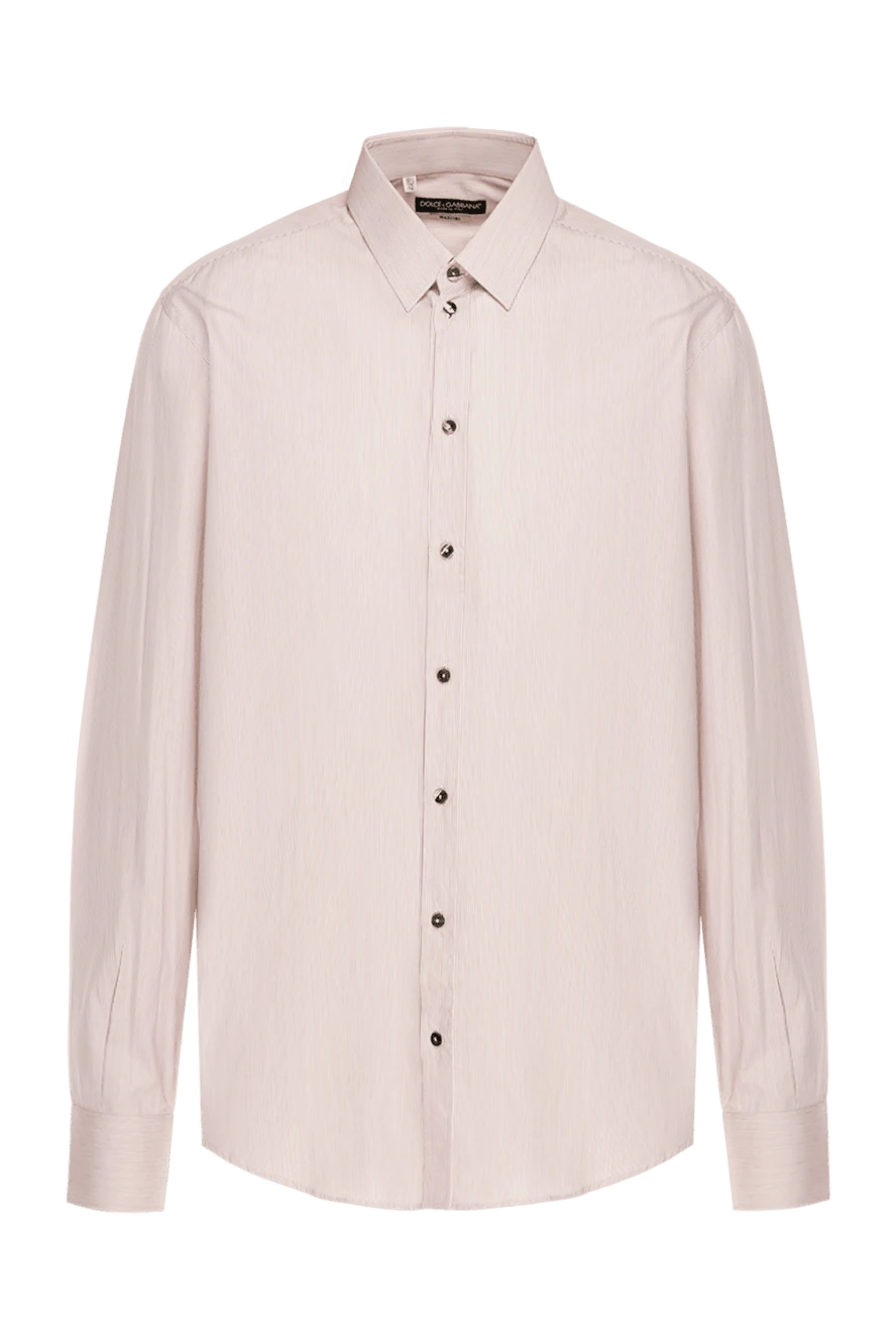 Dolce & Gabbana men's casual shirt beige cotton fitted cut 953490 - photo 1