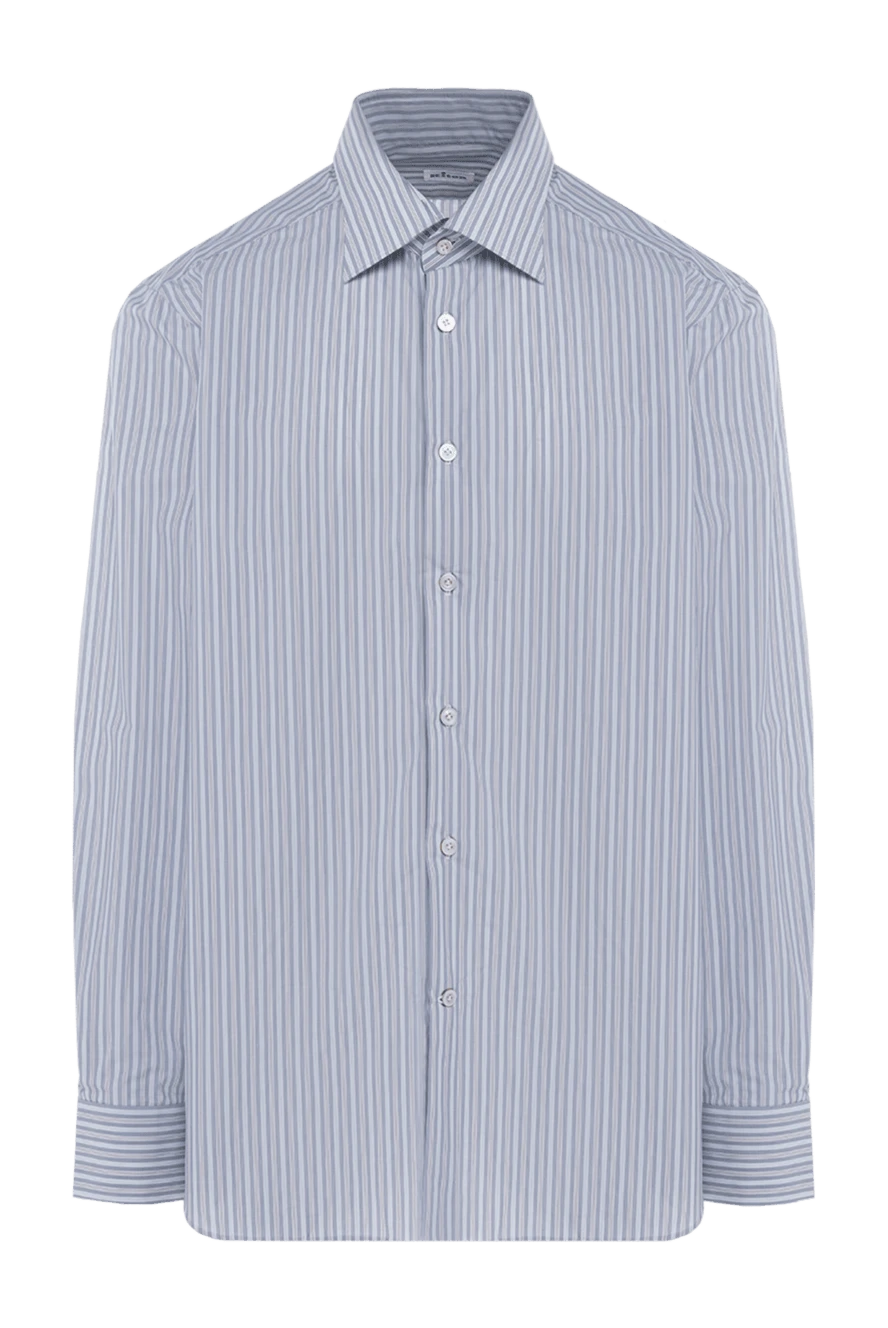 Kiton man blue cotton shirt for men купить с ценами и фото 958193 - photo 1