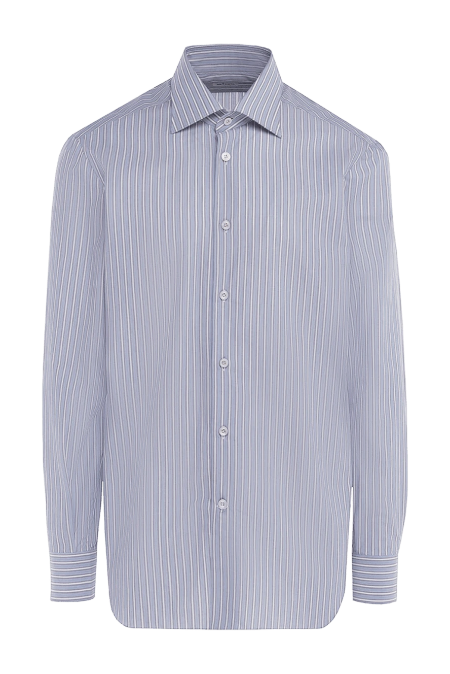 Kiton man men's blue cotton shirt купить с ценами и фото 958243 - photo 1