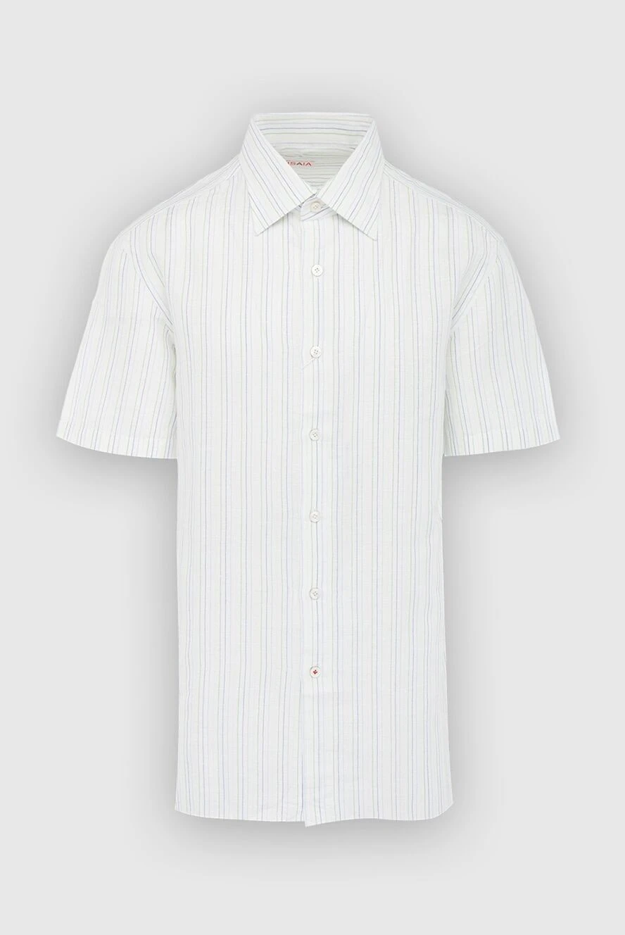 Isaia man white linen and cotton shirt for men купить с ценами и фото 965227 - photo 1