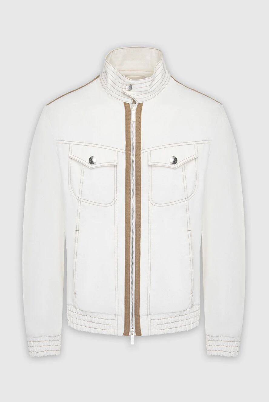 Armani man white cotton and polyamide jacket for men купить с ценами и фото 965325 - photo 1