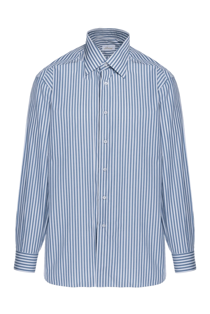 Brioni man blue cotton shirt for men купить с ценами и фото 966244 - photo 1