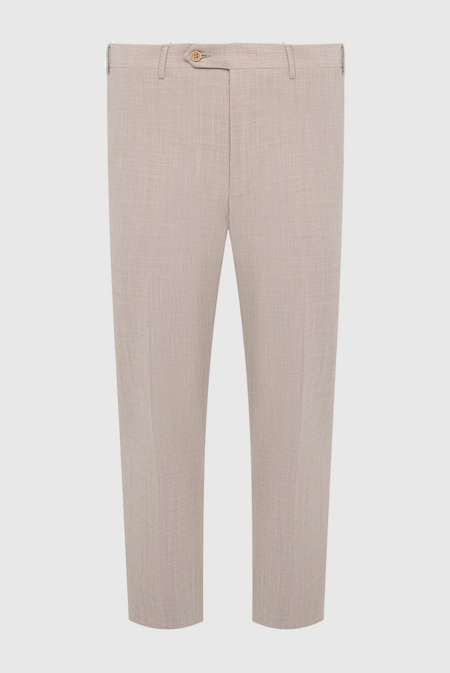 Canali man beige wool trousers for men купить с ценами и фото 969420 - photo 1