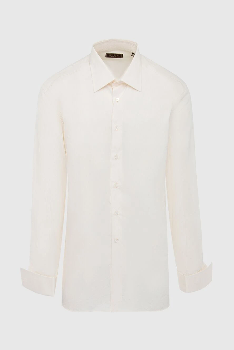 Canali man white cotton shirt for men купить с ценами и фото 969442 - photo 1