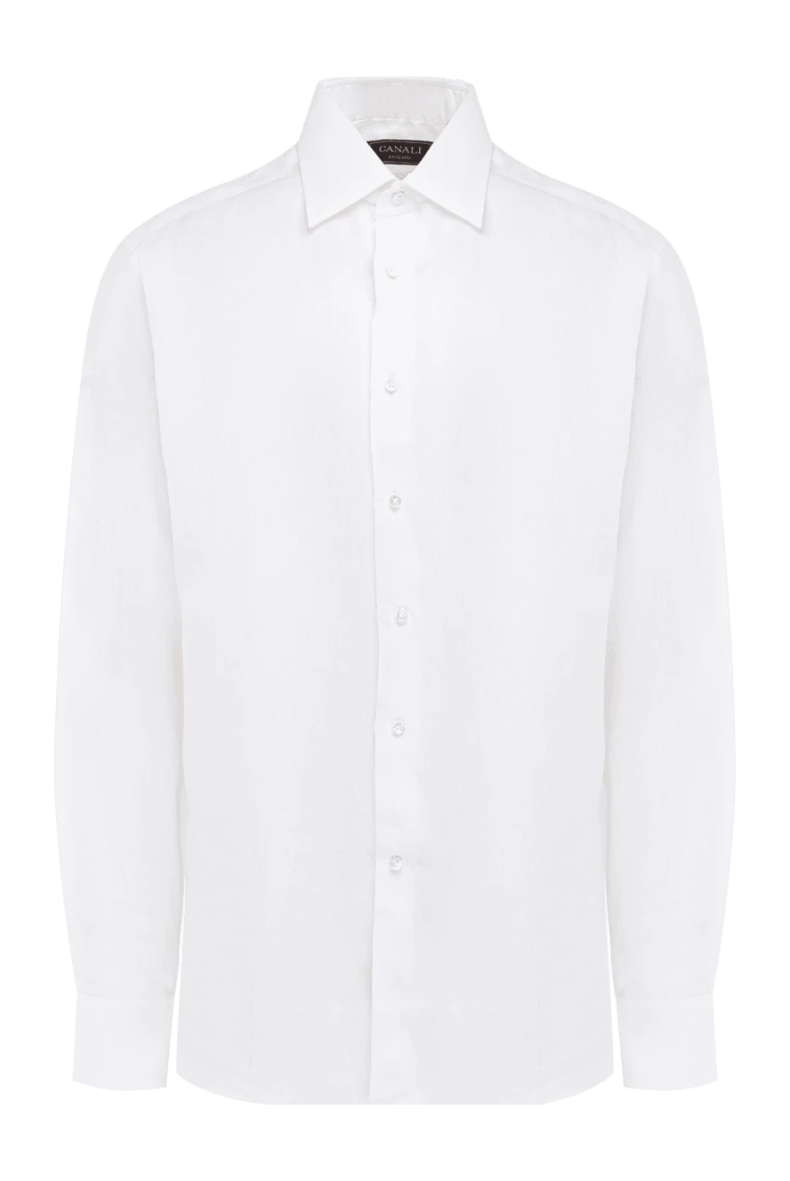 Canali man white cotton shirt for men купить с ценами и фото 969617 - photo 1